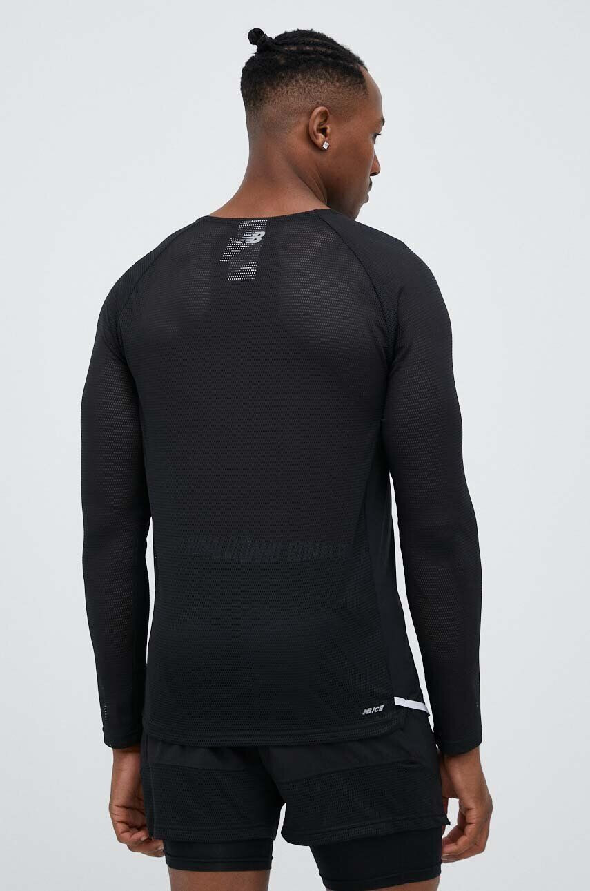 New Balance longsleeve pentru alergare Accelerate Pacer culoarea negru cu imprimeu - Pled.ro