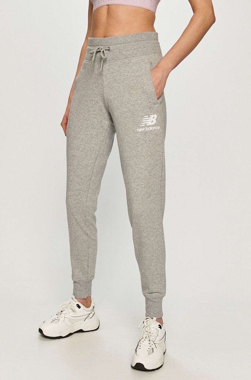 New Balance Pantaloni WP03530AG femei culoarea gri melanj - Pled.ro