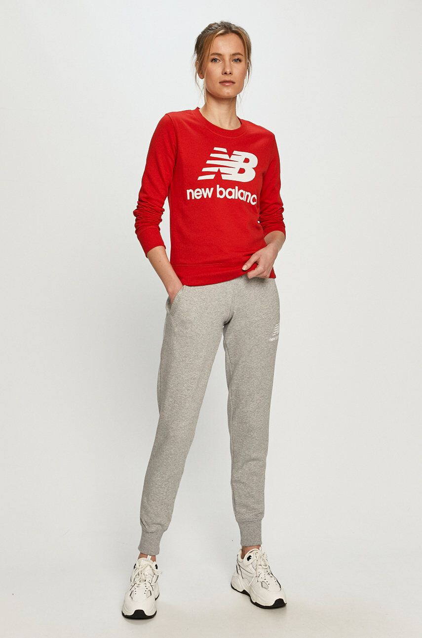 New Balance Pantaloni WP03530AG femei culoarea gri melanj - Pled.ro