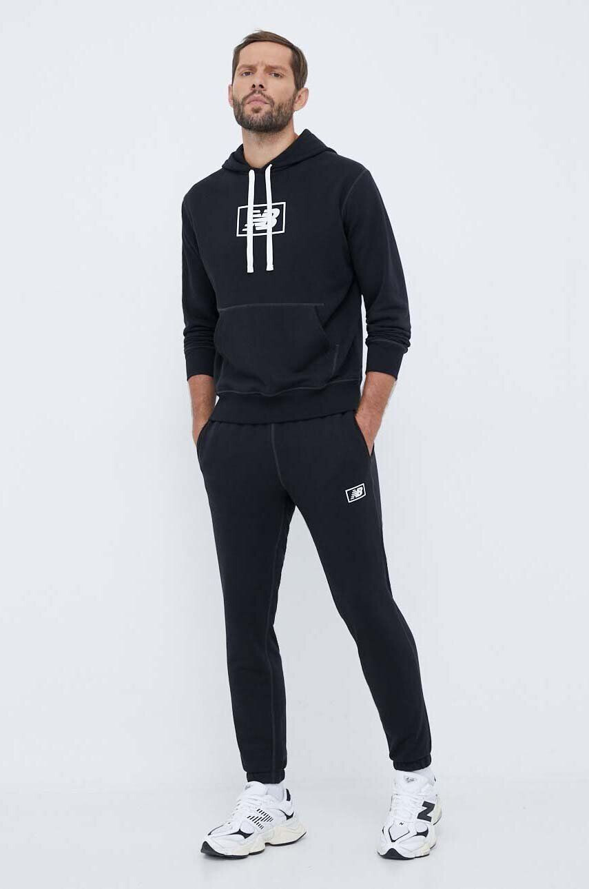 New Balance pantaloni de trening culoarea negru neted - Pled.ro