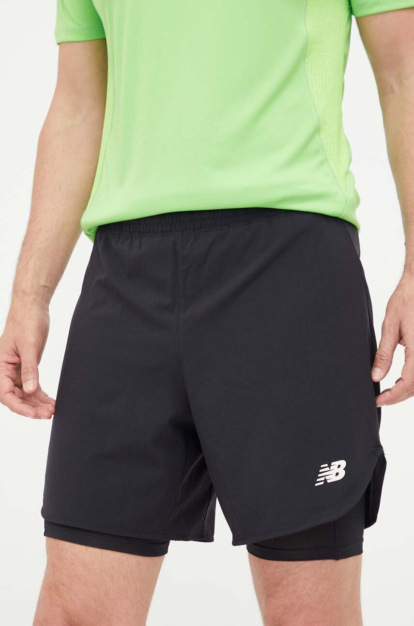 New Balance pantaloni scurți de alergare Q Speed culoarea negru - Pled.ro