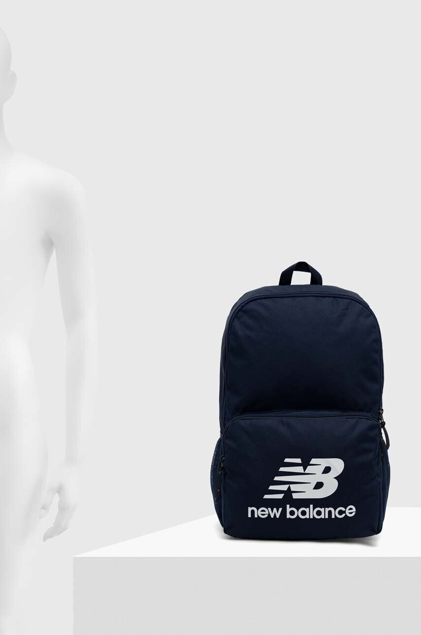 New Balance rucsac culoarea albastru marin mare cu imprimeu - Pled.ro