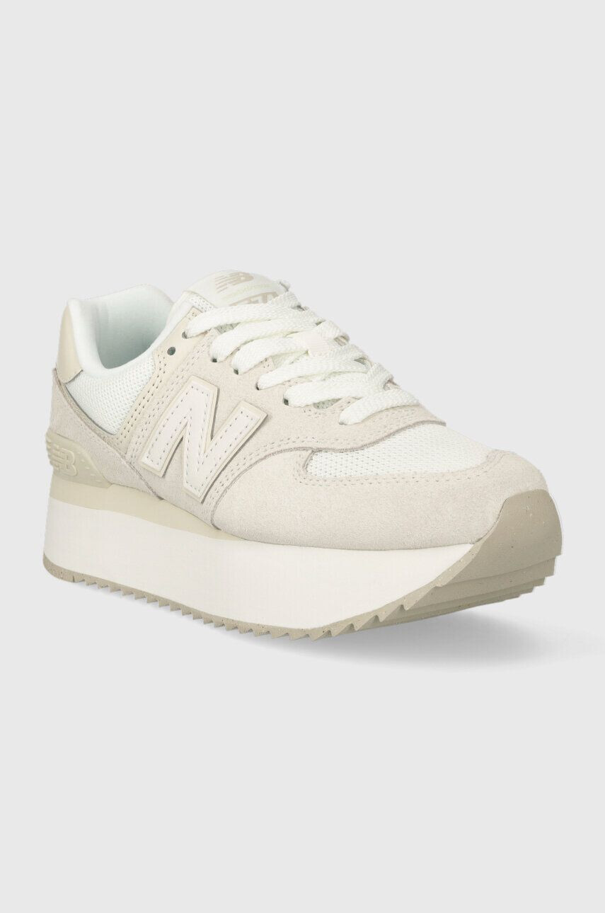 New Balance sneakers din piele intoarsă WL574ZSO culoarea bej - Pled.ro