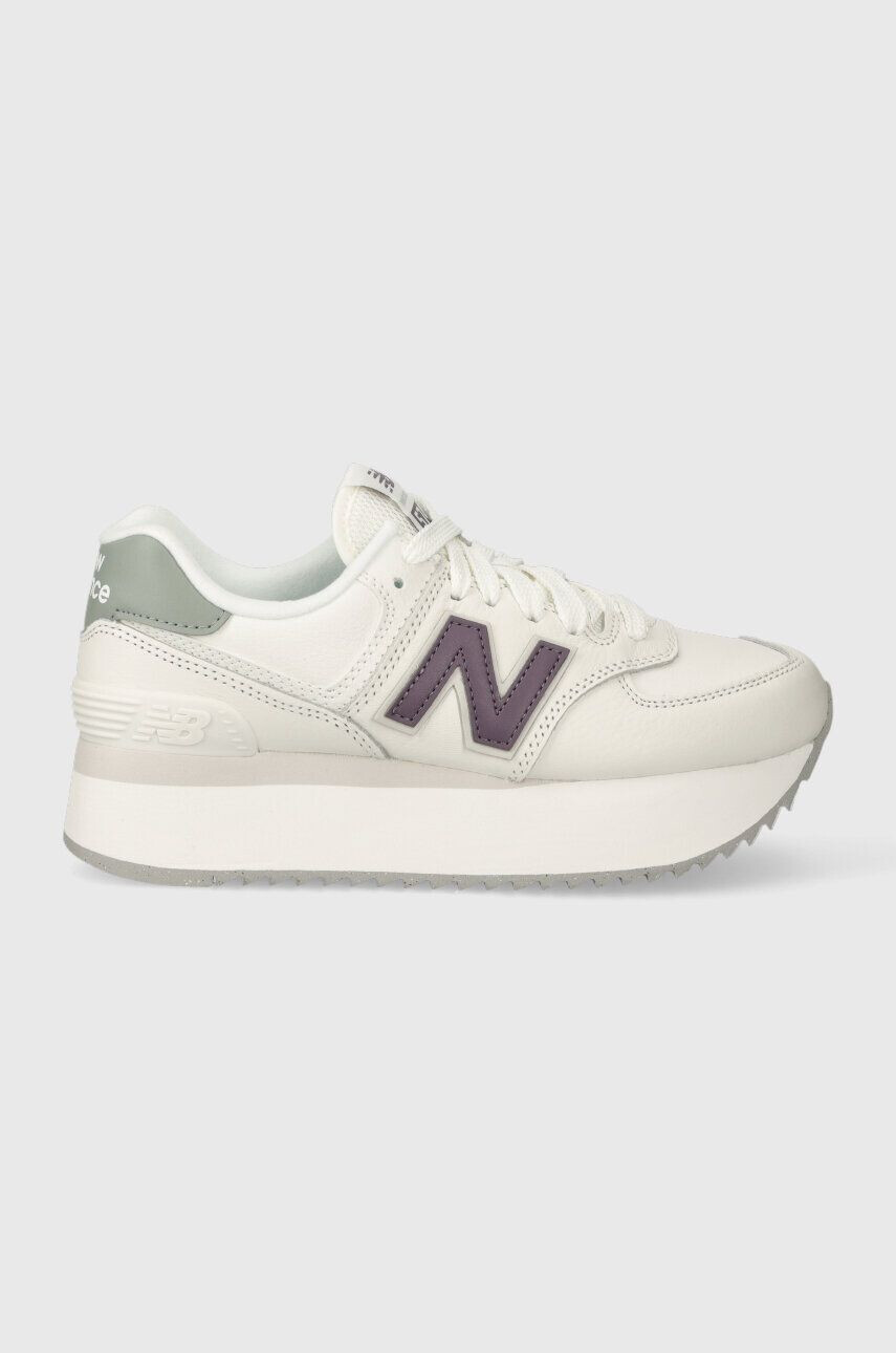 New Balance sneakers din piele WL574ZFG culoarea alb - Pled.ro