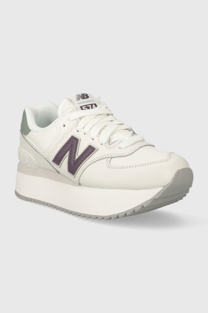 New Balance sneakers din piele WL574ZFG culoarea alb - Pled.ro