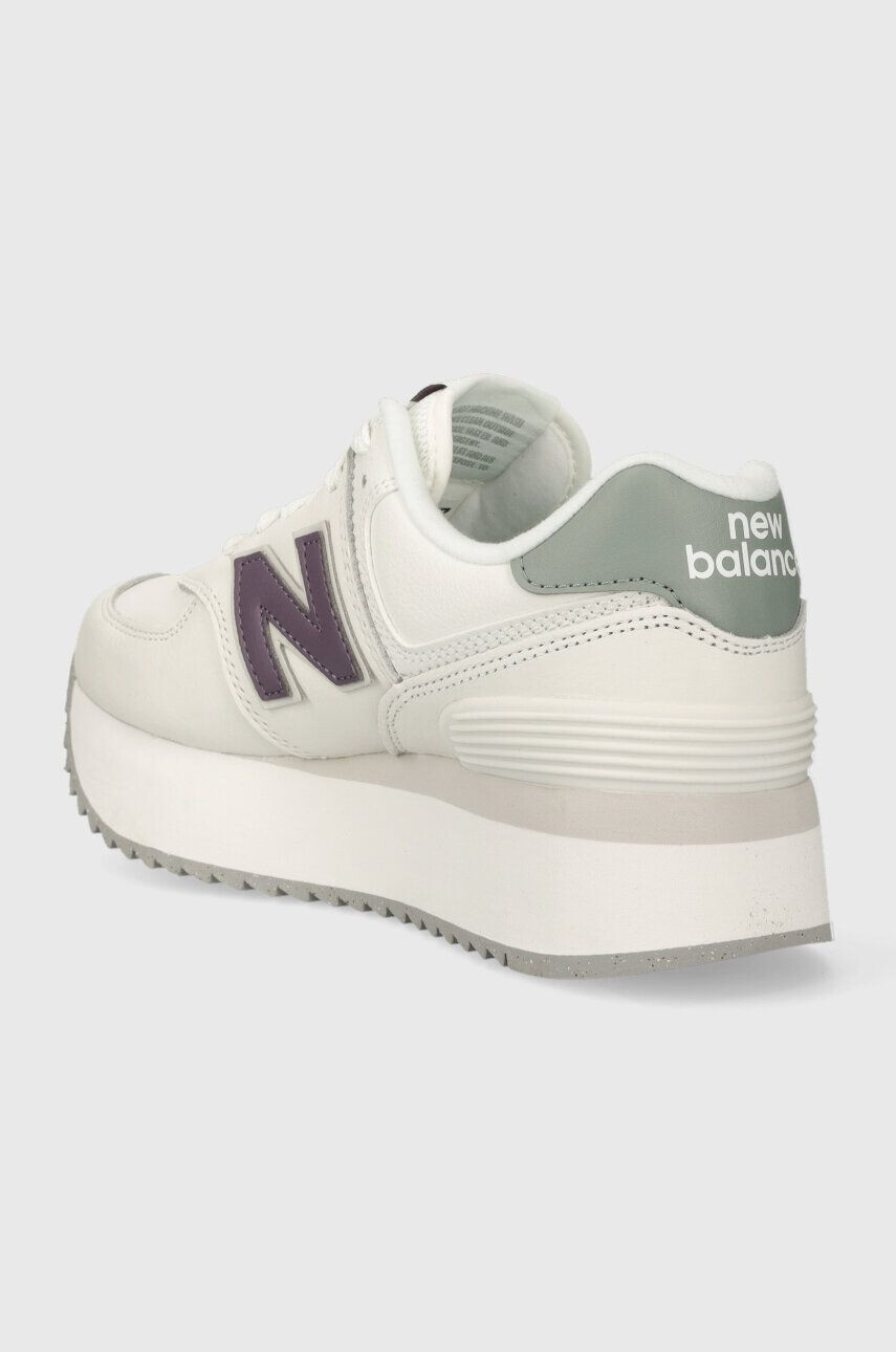 New Balance sneakers din piele WL574ZFG culoarea alb - Pled.ro