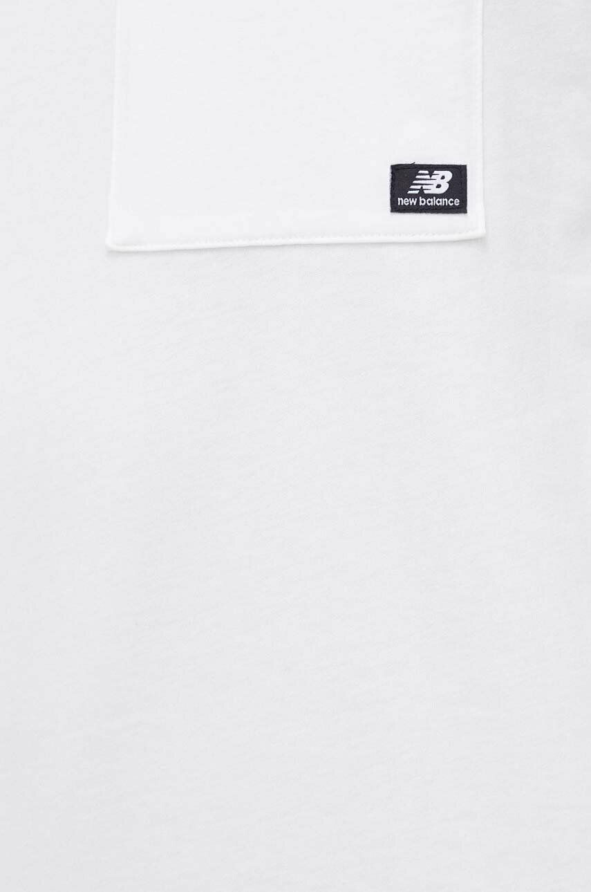 New Balance tricou din bumbac culoarea alb neted - Pled.ro