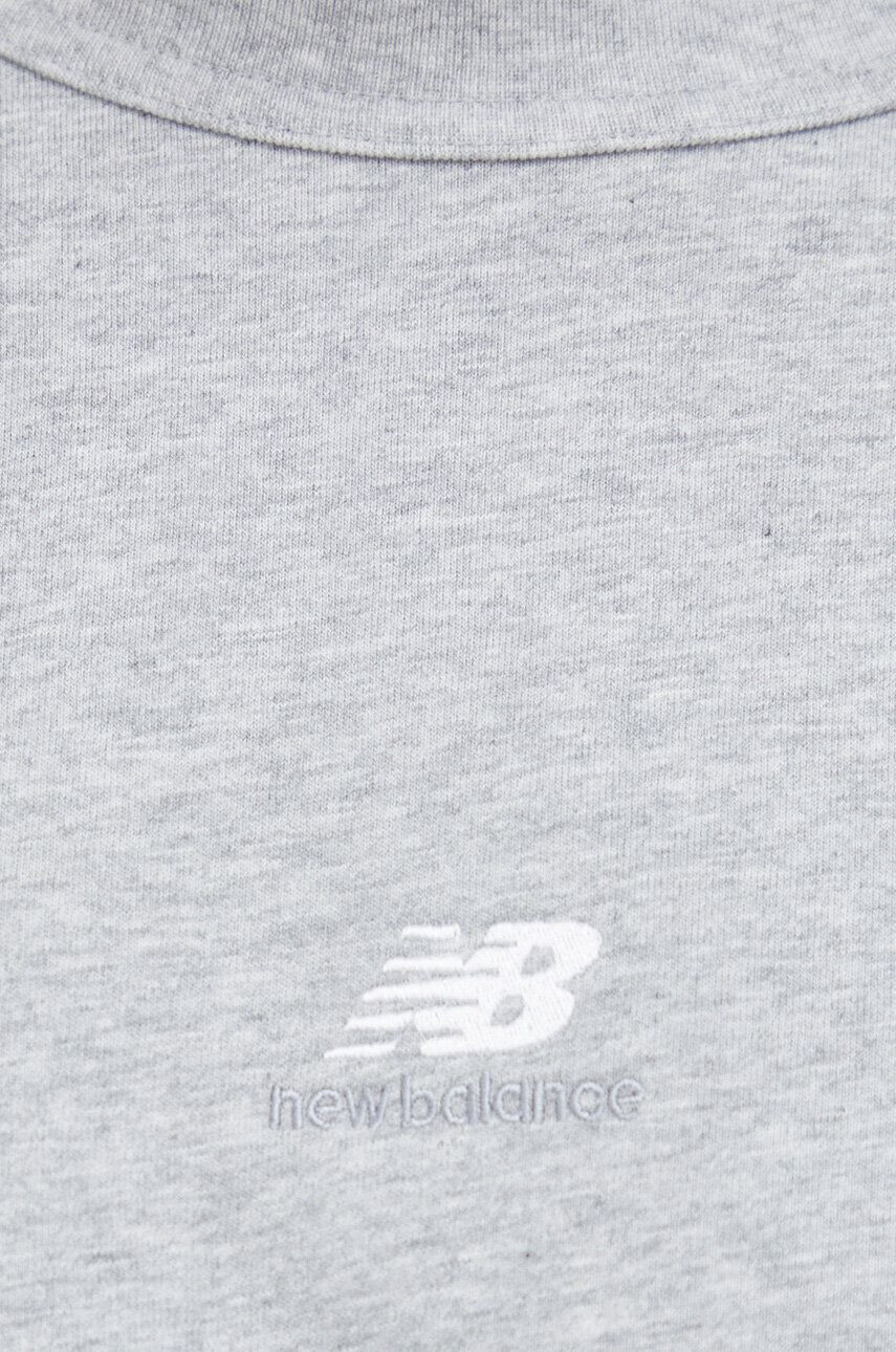 New Balance tricou din bumbac culoarea gri cu imprimeu MT31504AG-4AG - Pled.ro