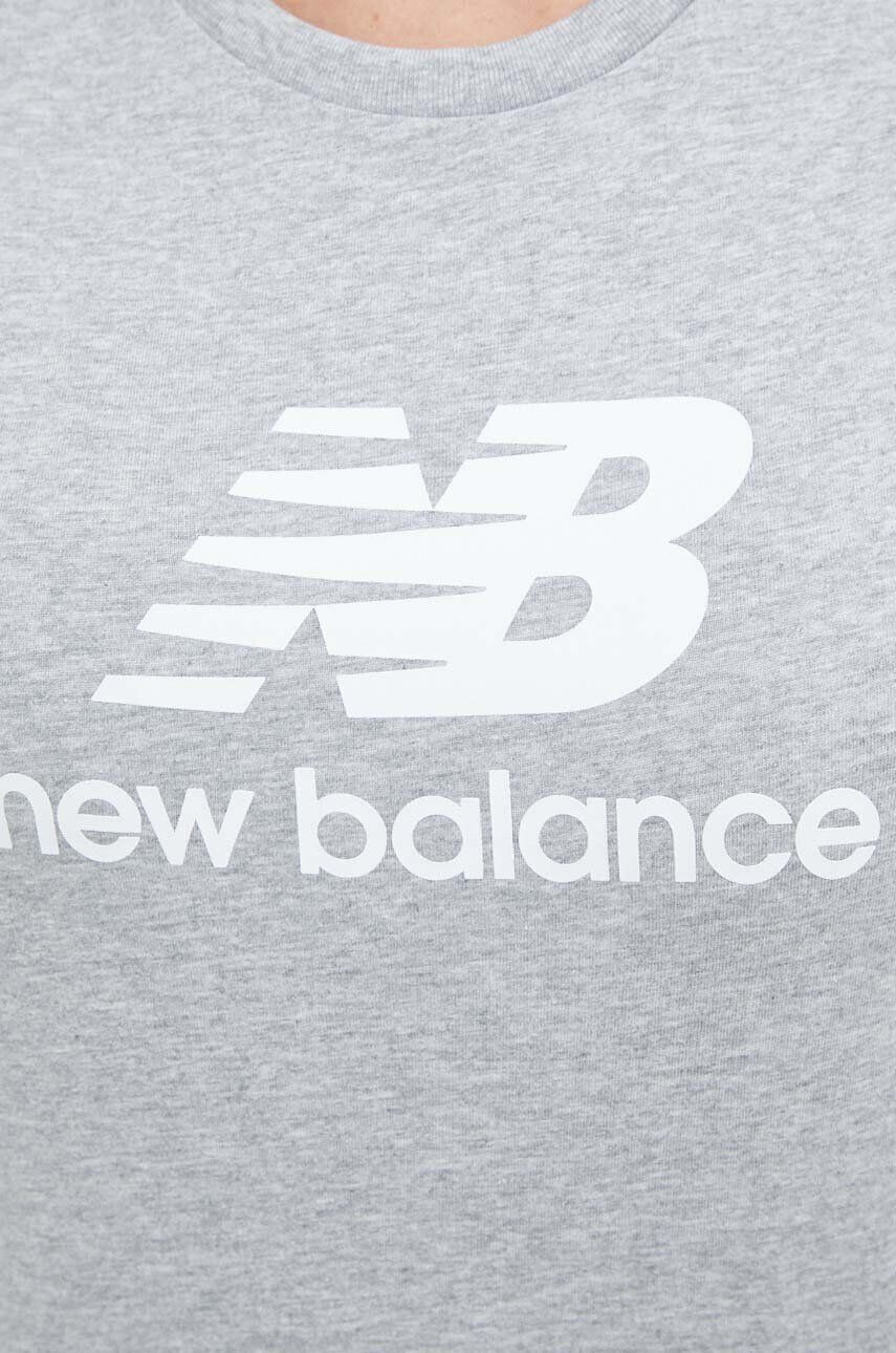 New Balance tricou din bumbac culoarea gri - Pled.ro