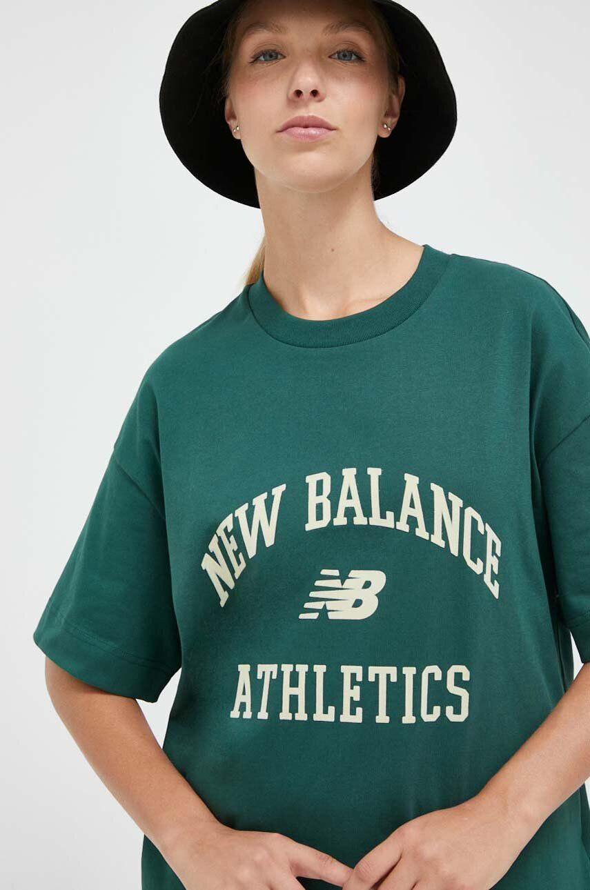 New Balance tricou din bumbac culoarea verde - Pled.ro