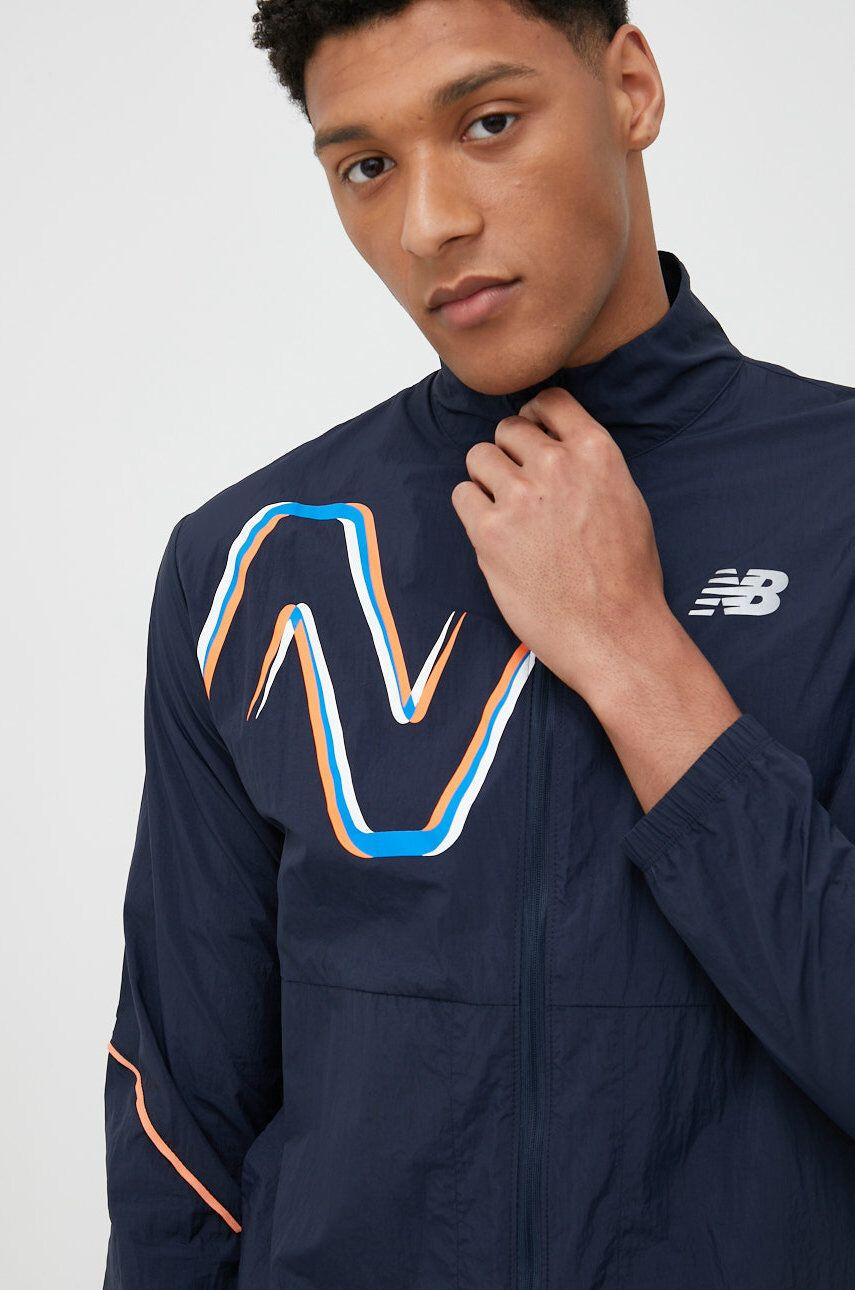 New Balance windbreaker Impact Run culoarea albastru marin de tranzitie - Pled.ro