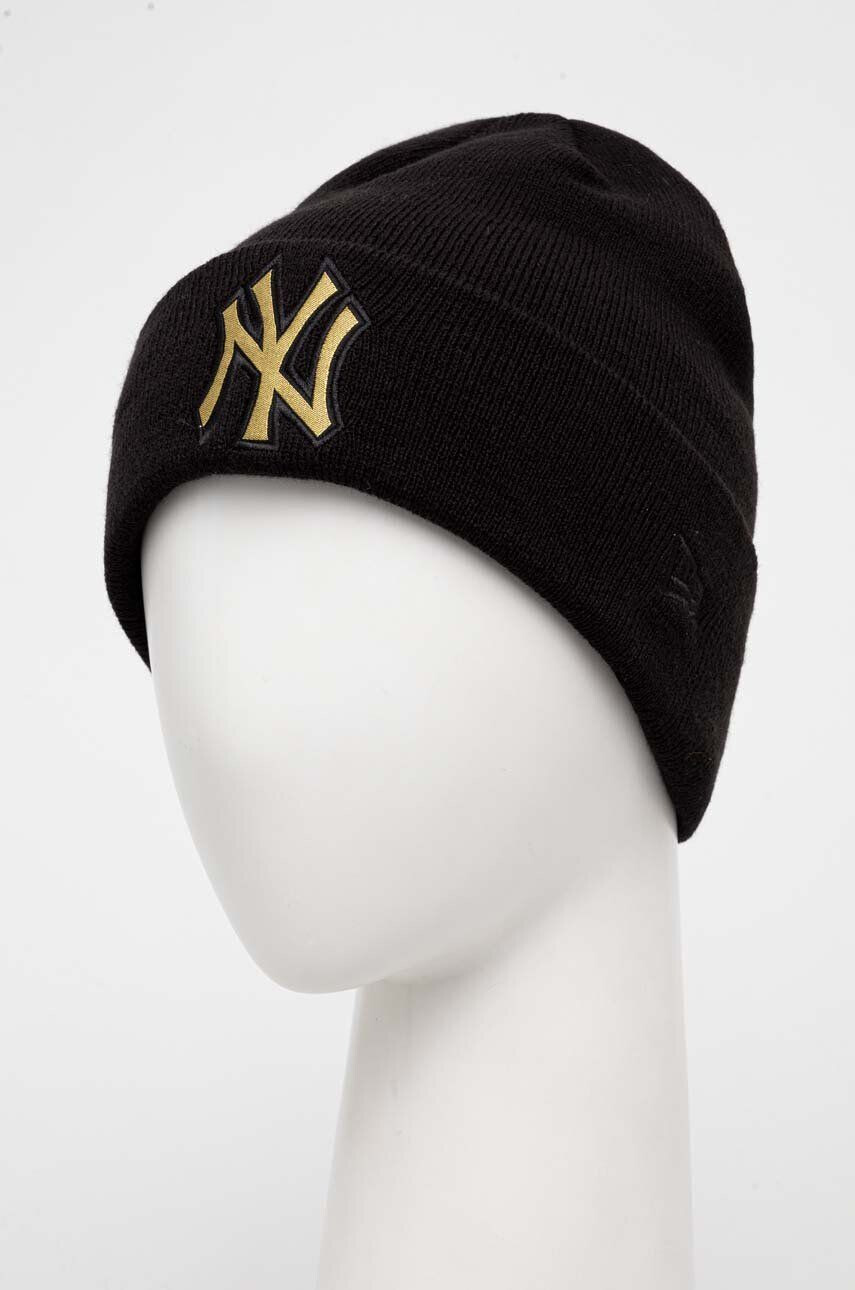 New Era caciula culoarea negru din tricot gros NEW YORK YANKEES - Pled.ro