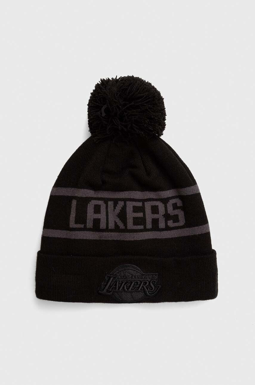 New Era caciula culoarea negru din tricot gros LOS ANGELES LAKERS - Pled.ro