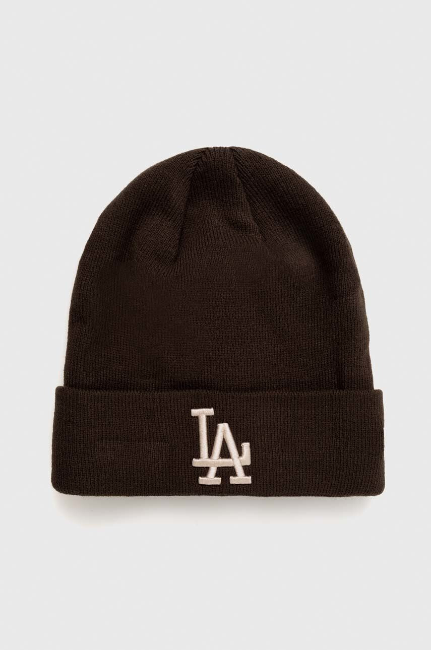 New Era caciula culoarea negru din tricot gros LOS ANGELES DODGERS - Pled.ro