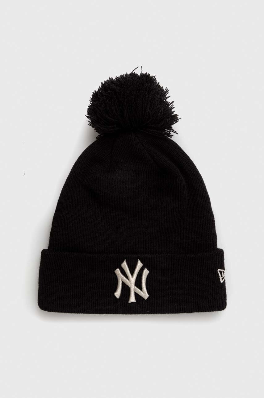 New Era caciula culoarea negru din tricot gros NEW YORK YANKEES - Pled.ro