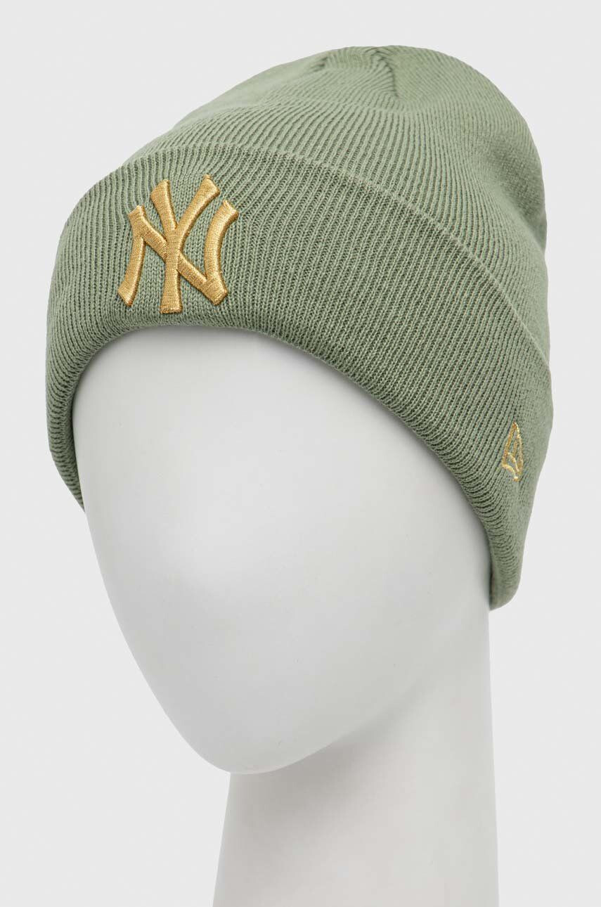 New Era caciula culoarea verde din tricot gros - Pled.ro