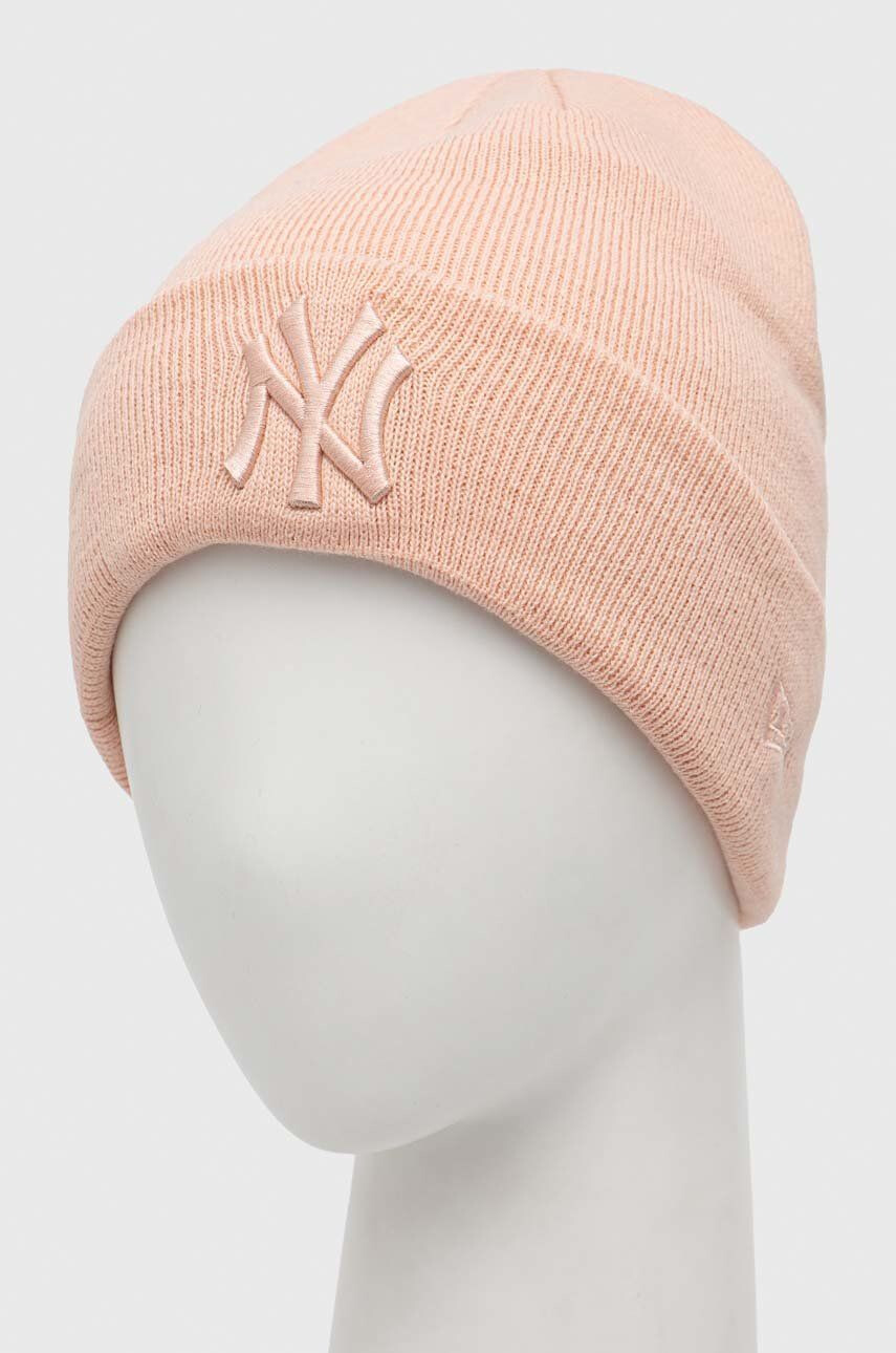 New Era caciula culoarea roz din tricot gros - Pled.ro