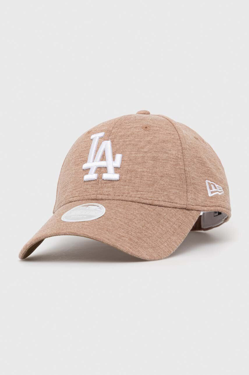 New Era sapca culoarea maro cu imprimeu LOS ANGELES DODGERS - Pled.ro