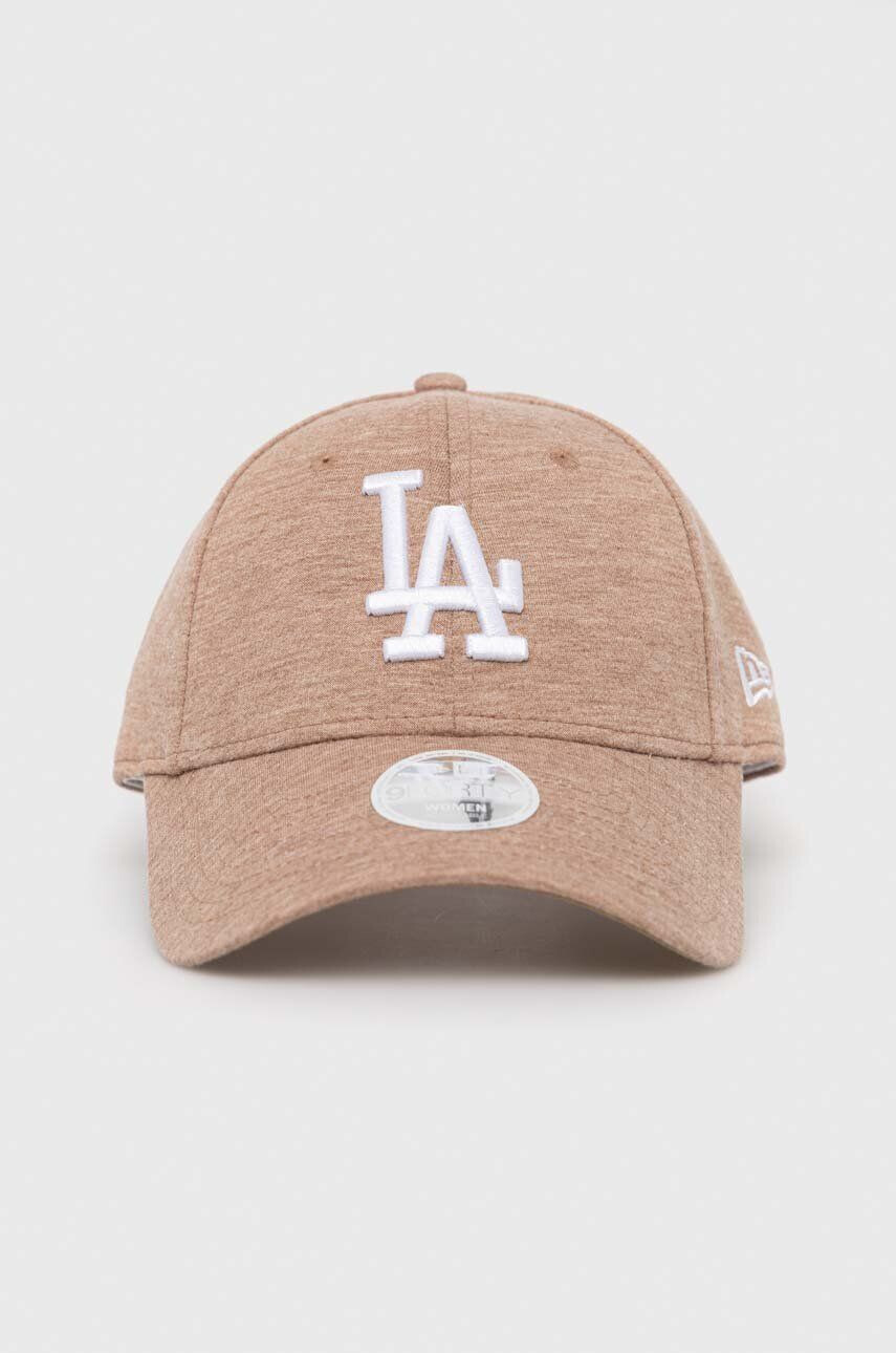 New Era sapca culoarea maro cu imprimeu LOS ANGELES DODGERS - Pled.ro