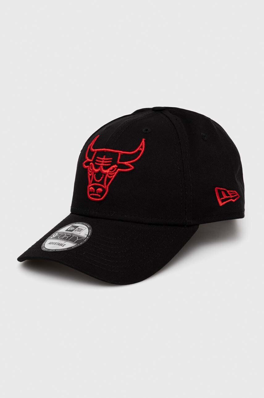 New Era șapcă de baseball din bumbac culoarea negru cu imprimeu CHICAGO BULLS - Pled.ro