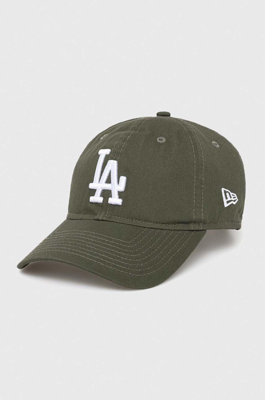 New Era șapcă de baseball din bumbac culoarea verde cu imprimeu LOS ANGELES DODGERS - Pled.ro