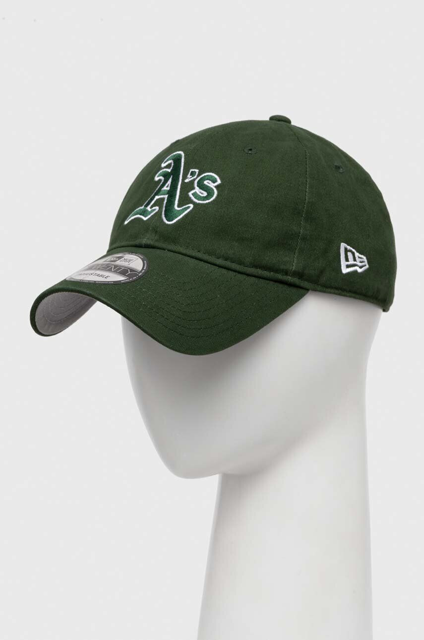 New Era șapcă de baseball din bumbac culoarea verde cu imprimeu OAKLAND ATHLETICS - Pled.ro