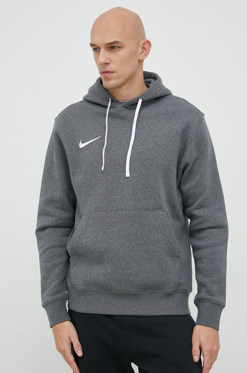 Nike bluza barbati culoarea gri cu glugă neted - Pled.ro