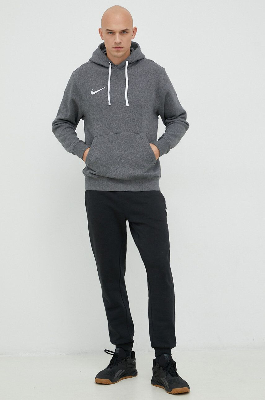 Nike bluza barbati culoarea gri cu glugă neted - Pled.ro