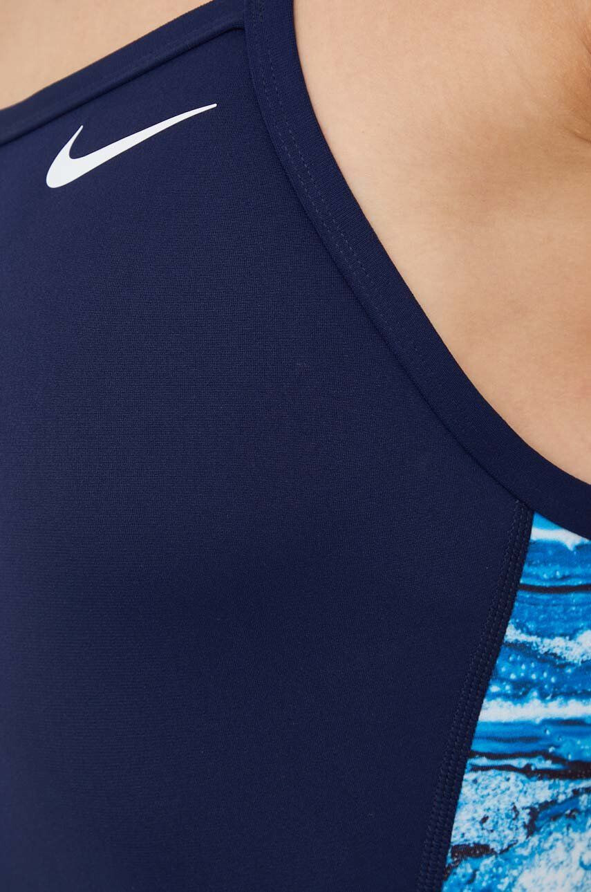 Nike costum de baie dintr-o bucată culoarea albastru marin cupa moale - Pled.ro