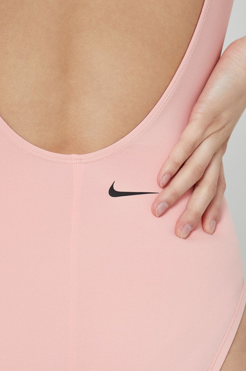 Nike costum de baie dintr-o bucată Multi Logo culoarea roz cupa moale - Pled.ro