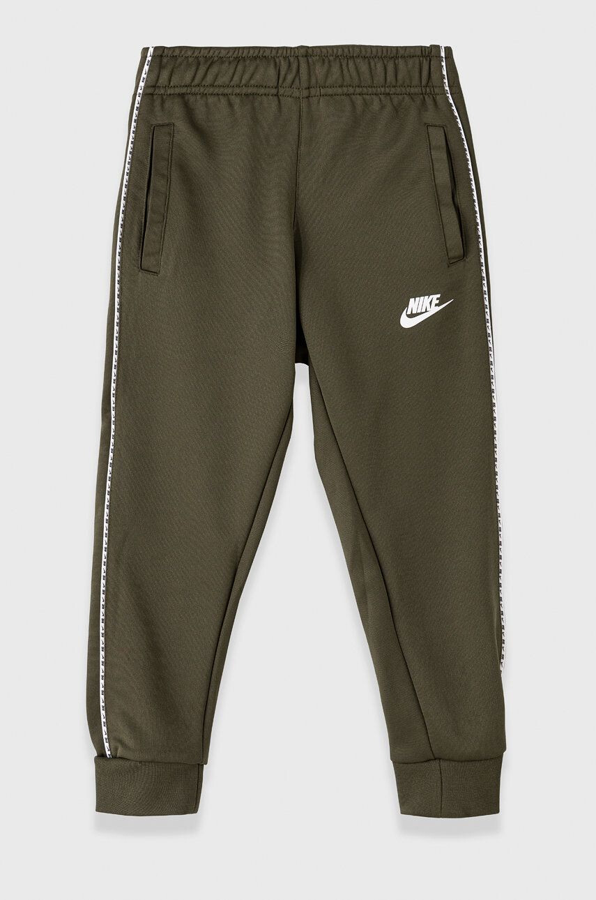 Nike Kids Pantaloni copii culoarea verde material neted - Pled.ro