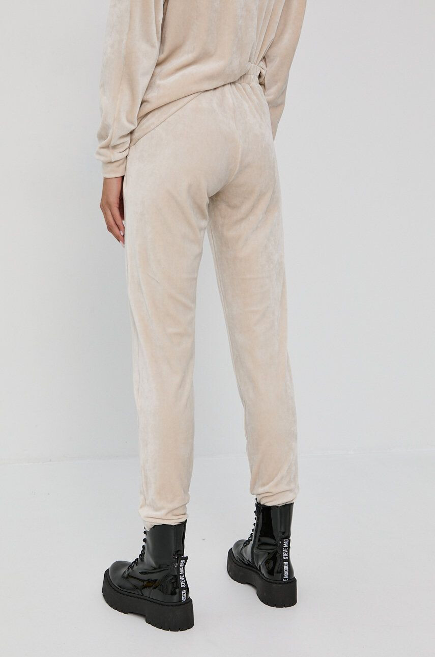 Nissa Pantaloni femei culoarea crem material neted - Pled.ro