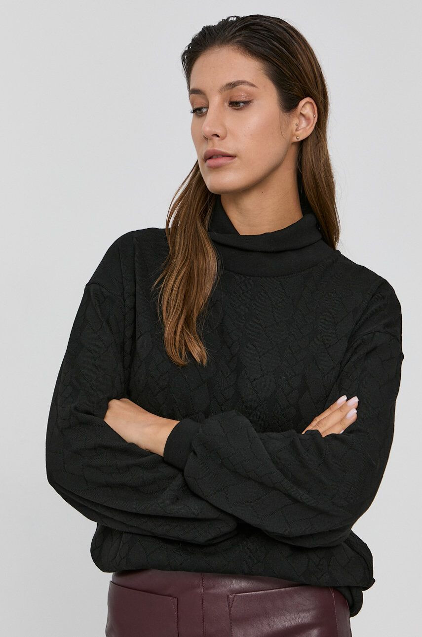 Nissa Pulover femei culoarea negru calduros cu turtleneck - Pled.ro