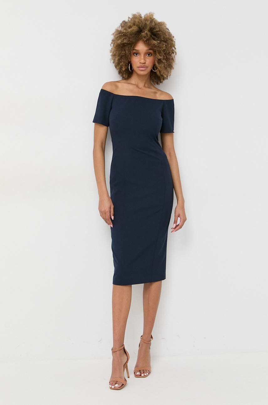 Nissa rochie culoarea alb midi mulata - Pled.ro