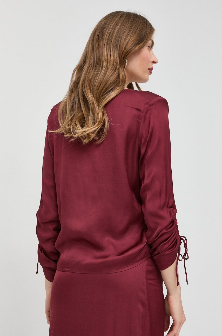 Notes du Nord bluza femei culoarea bordo neted - Pled.ro