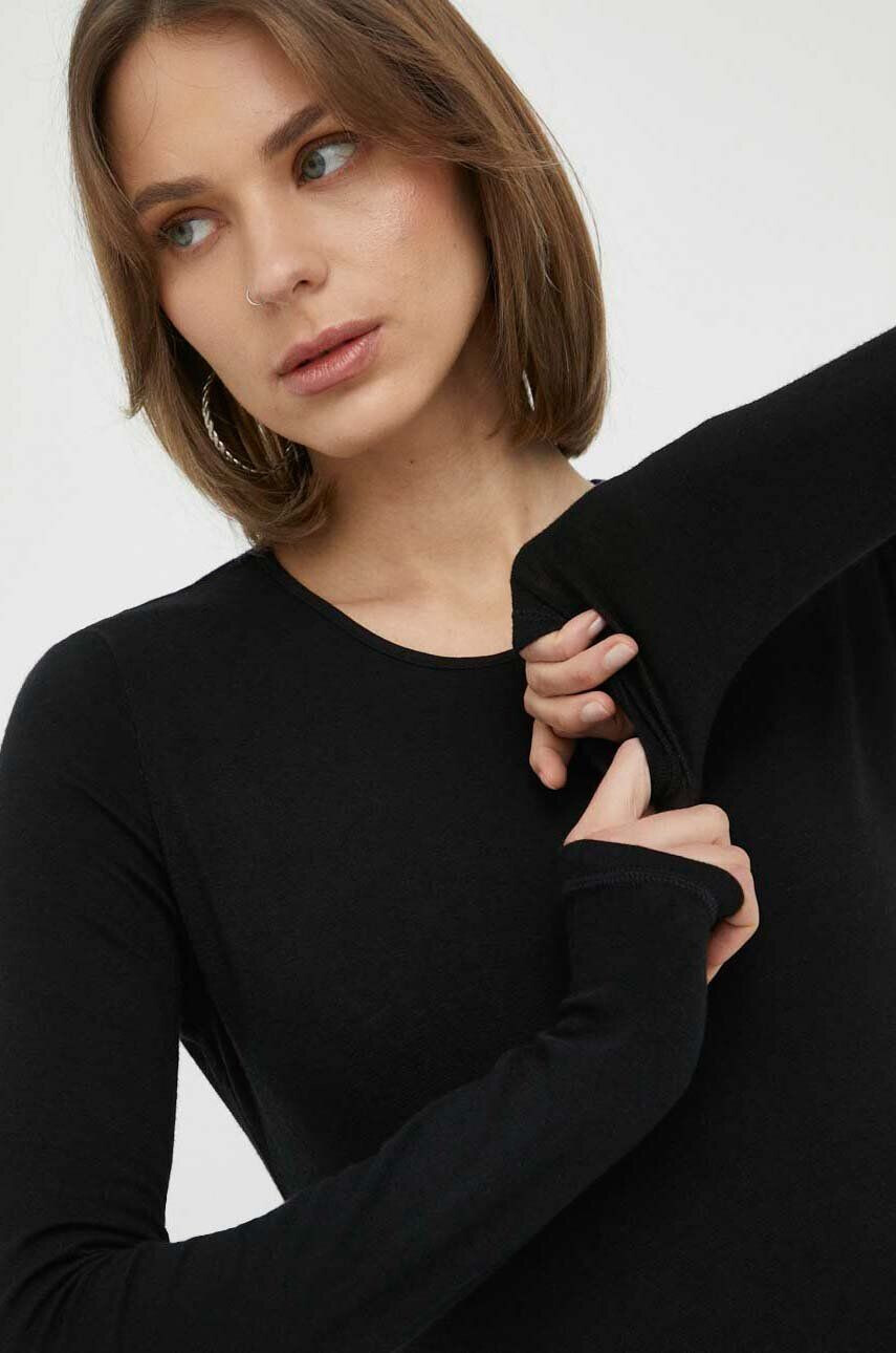 Notes du Nord longsleeve din amestec de lana culoarea negru - Pled.ro