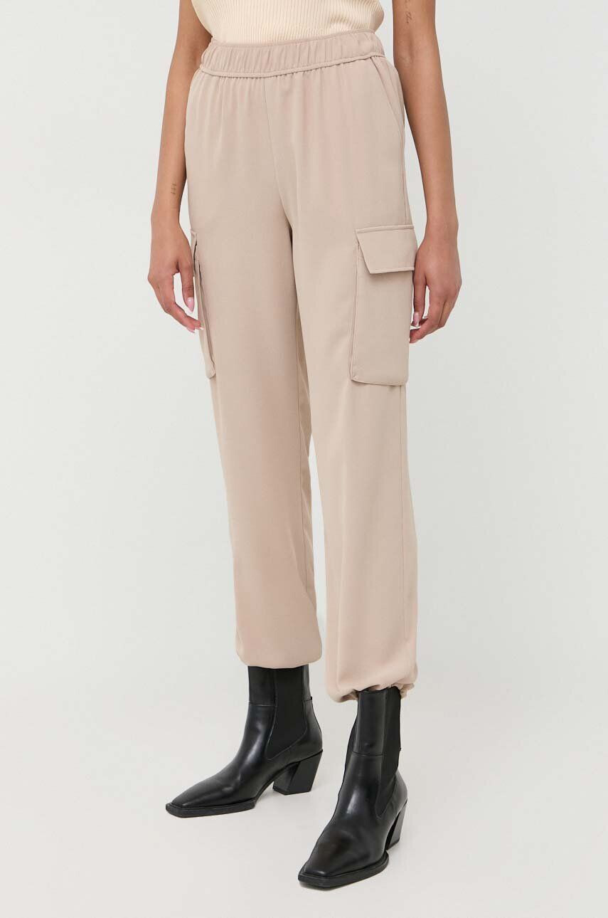 Notes du Nord pantaloni Gilli femei culoarea bej high waist - Pled.ro