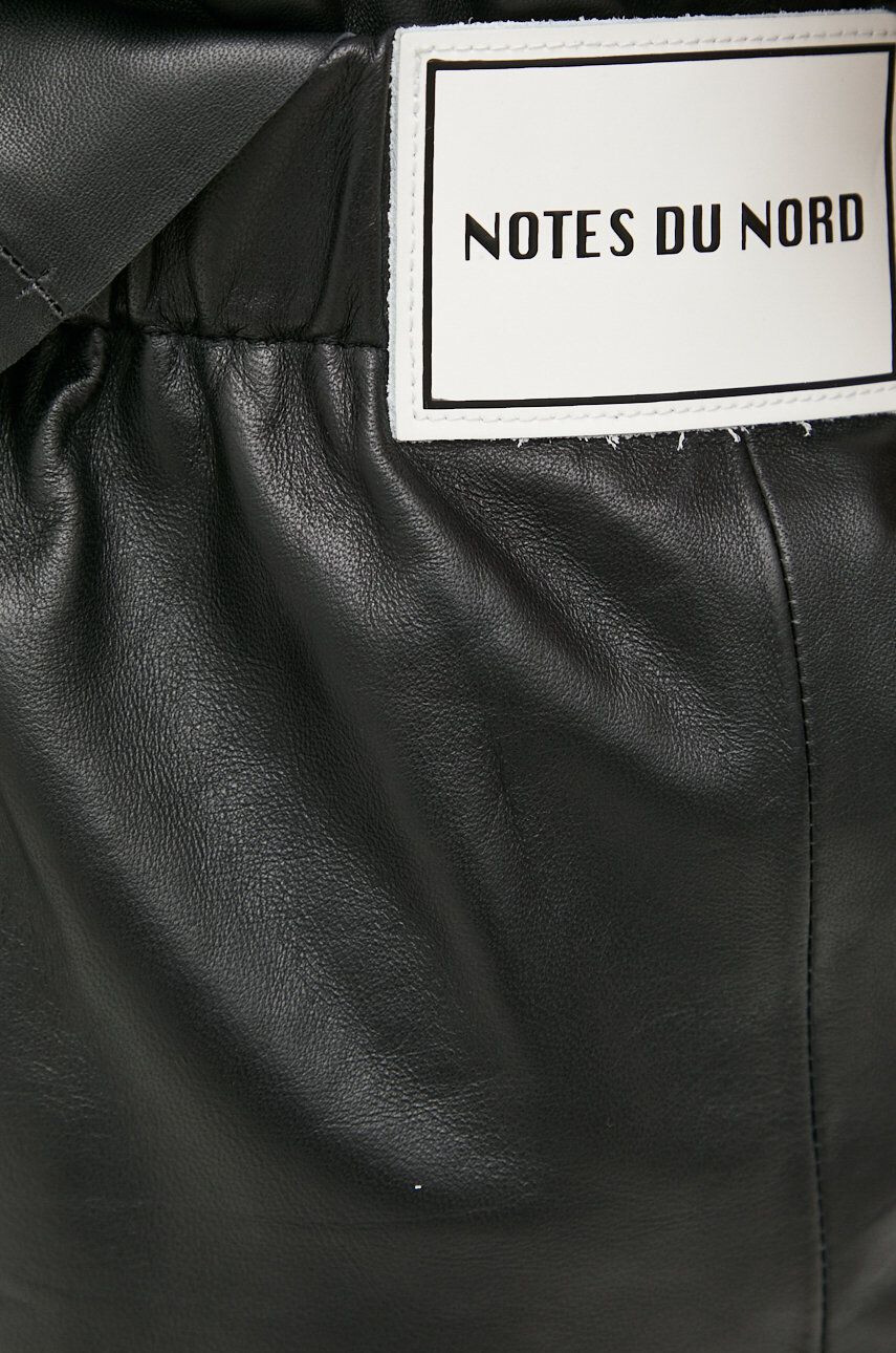 Notes du Nord pantaloni scurti de piele femei culoarea negru neted high waist - Pled.ro