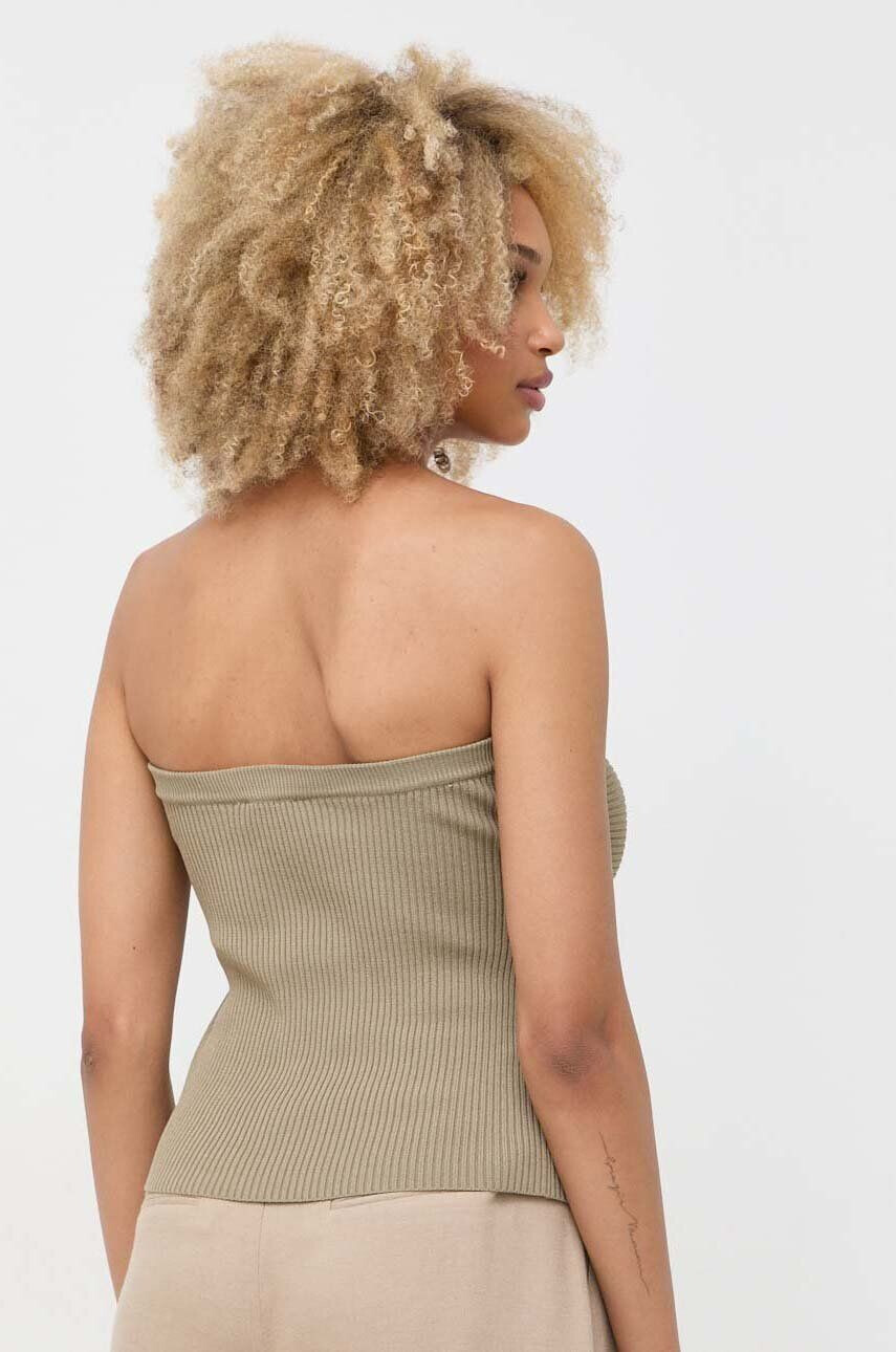 Notes du Nord top femei culoarea verde cold shoulder - Pled.ro