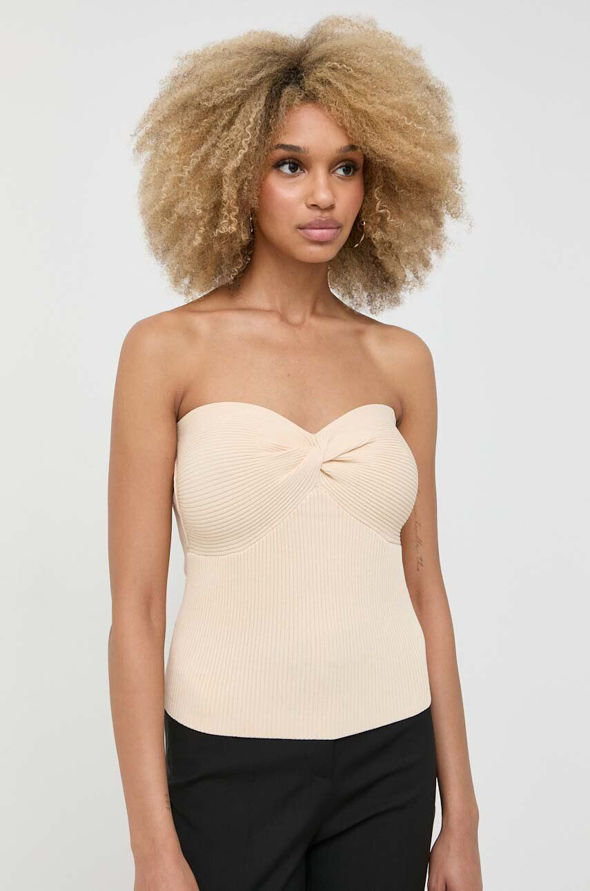 Notes du Nord top femei culoarea bej cold shoulder - Pled.ro