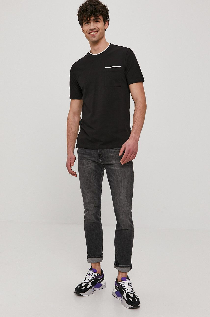 Only & Sons Tricou bărbați culoarea negru material neted - Pled.ro