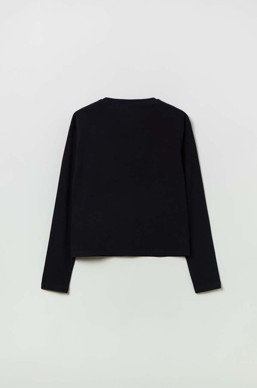 OVS longsleeve copii culoarea negru - Pled.ro