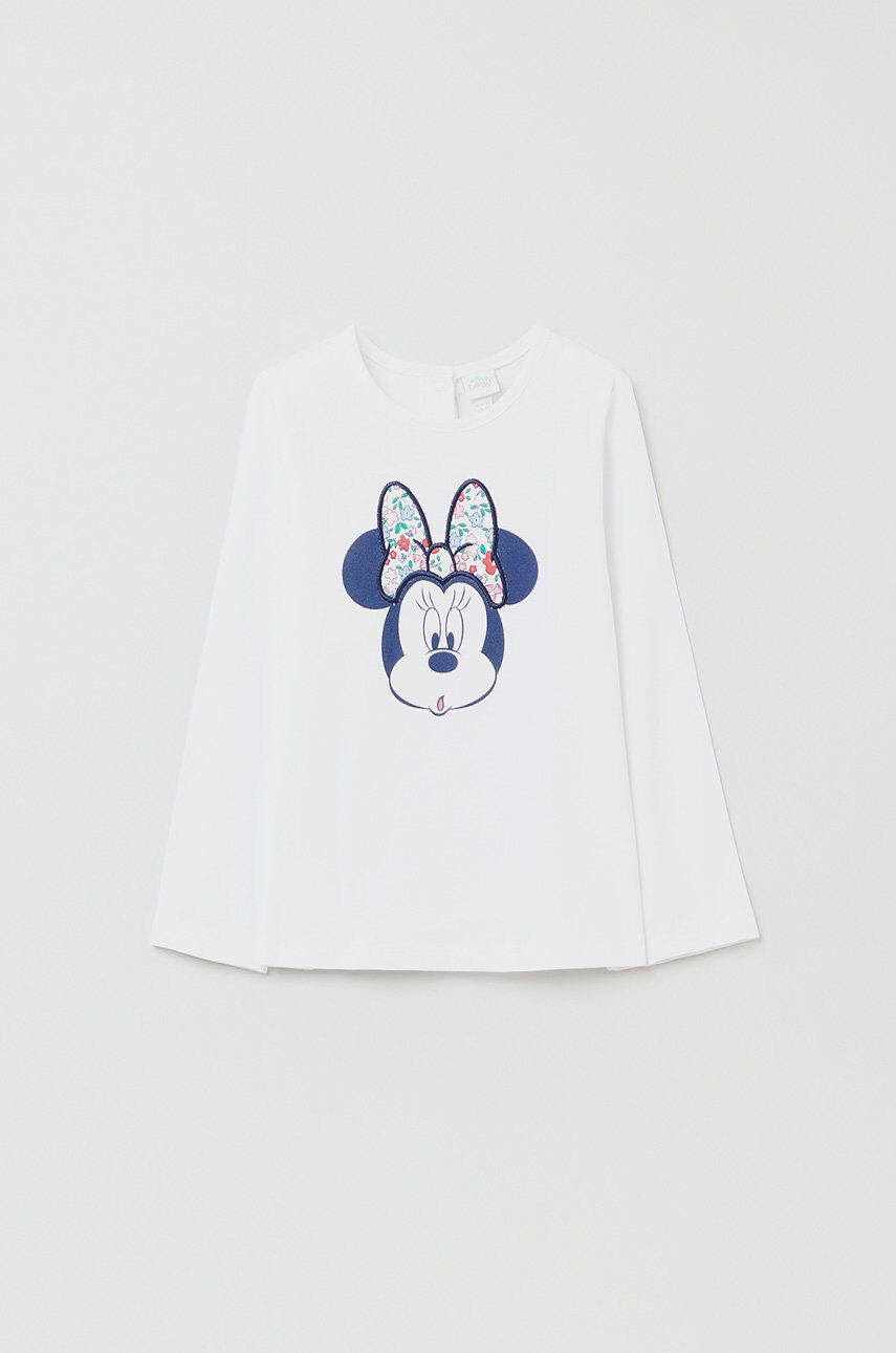 OVS longsleeve copii X Disney culoarea alb - Pled.ro