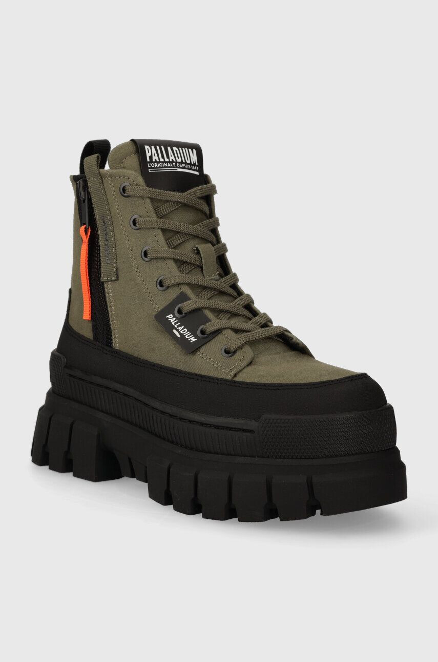 Palladium bocanci REVOLT BOOT ZIP TX femei culoarea verde cu platforma 98860.325.M - Pled.ro