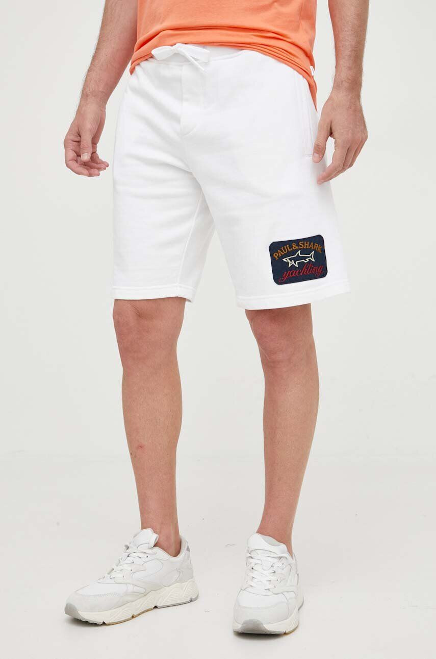 Paul&Shark pantaloni scurti din bumbac culoarea alb - Pled.ro