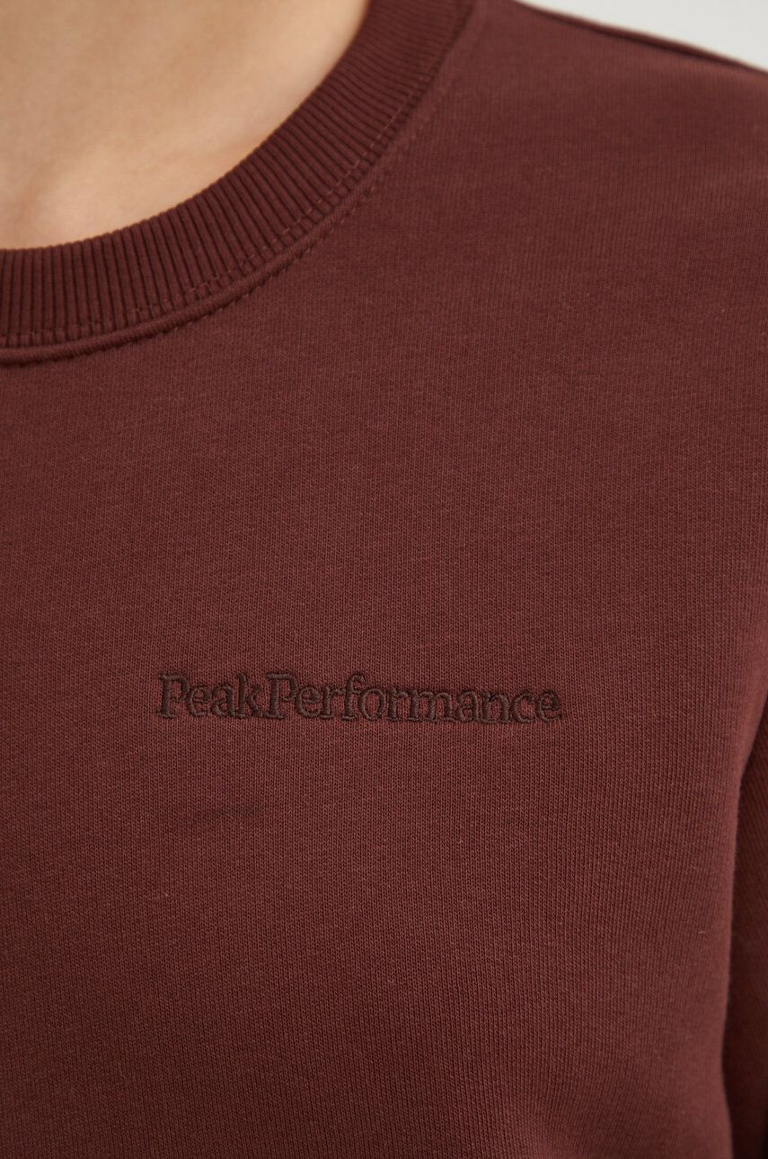 Peak Performance bluza femei culoarea maro neted - Pled.ro