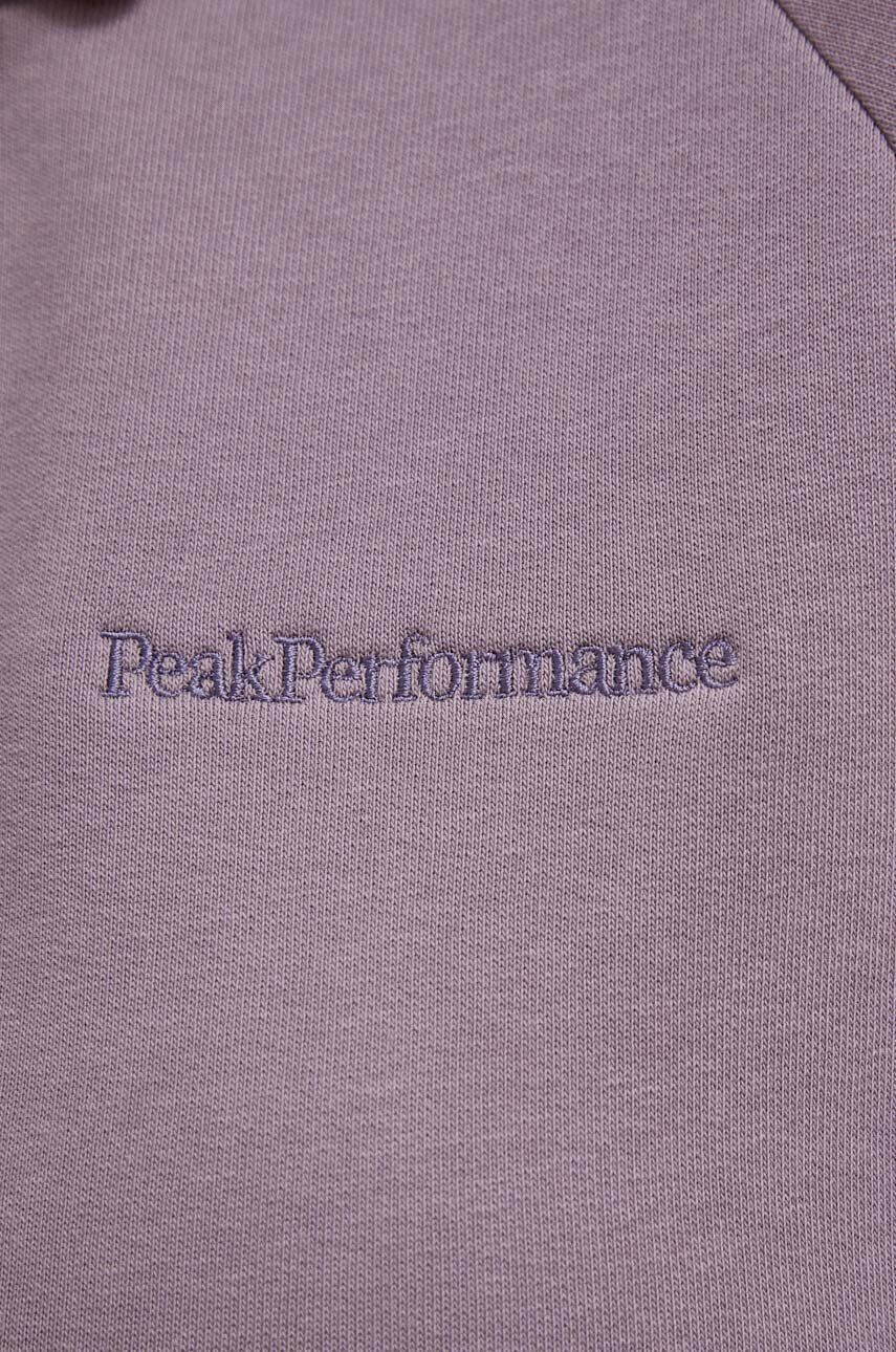 Peak Performance bluza femei culoarea violet cu glugă neted - Pled.ro