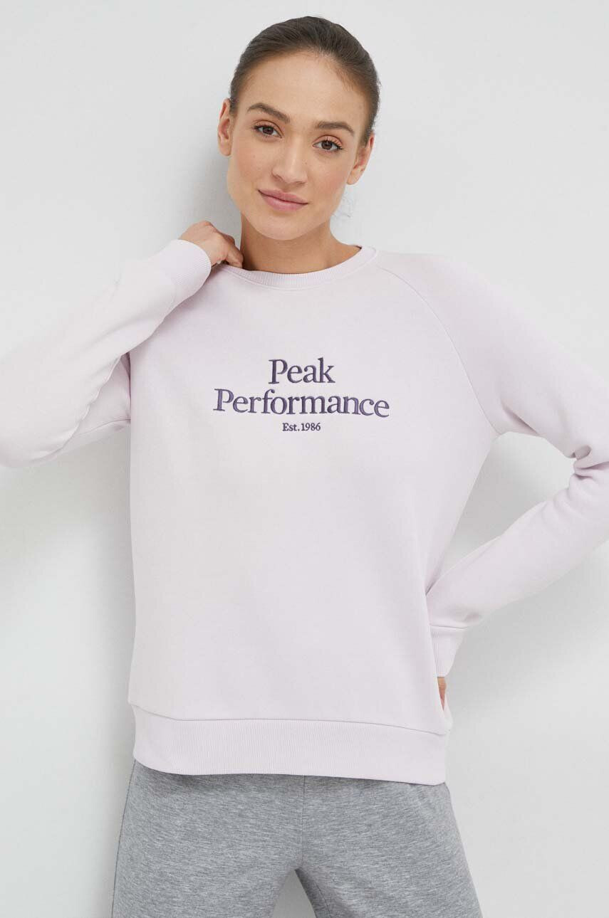 Peak Performance bluza femei culoarea roz cu imprimeu - Pled.ro