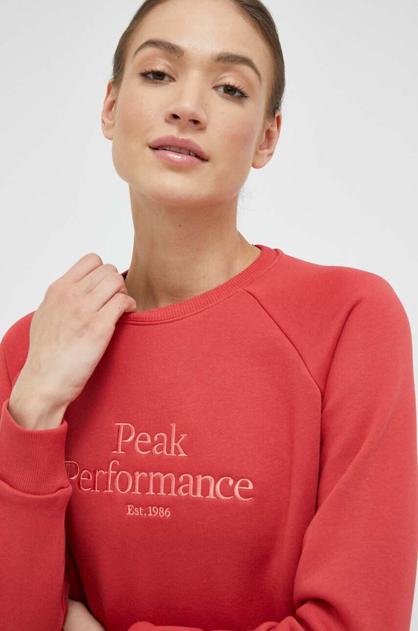 Peak Performance bluza femei culoarea rosu cu imprimeu - Pled.ro