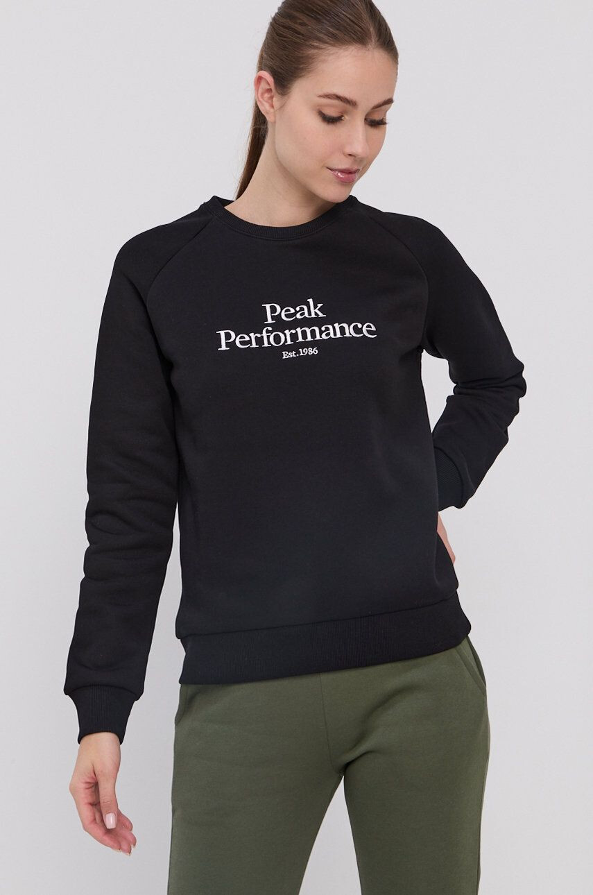 Peak Performance Bluză femei culoarea negru cu imprimeu - Pled.ro